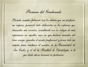 Promesa de Graduando, Facultad de Odontología, USAC